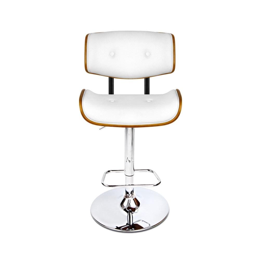 Bar Stools - Morgan Wooden Gas Lift Kitchen Bar Stool White