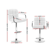 Load image into Gallery viewer, Bar Stools - Noa Set Of 2 Leather Gas Lift Swivel Kitchen Bar Stool White
