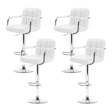Load image into Gallery viewer, Bar Stools - Noa Set Of 4 Leather Gas Lift Swivel Kitchen Bar Stool White