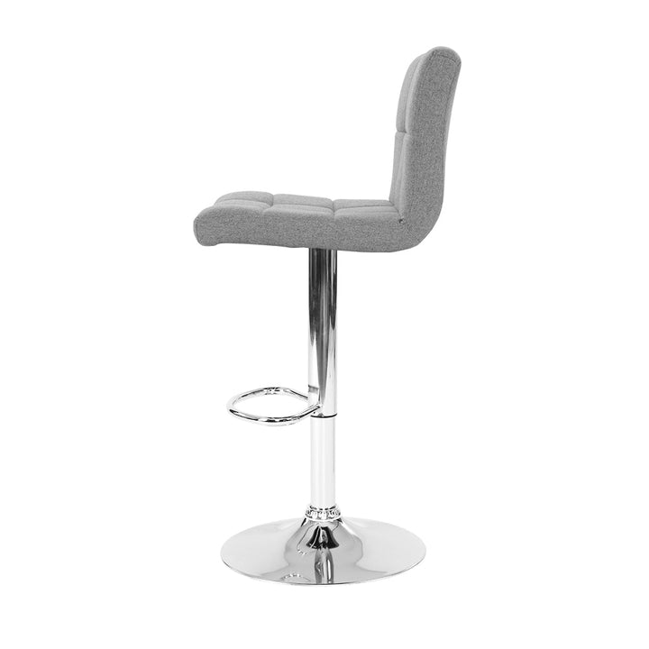 Bar Stools - Noel Fabric Bar Stool Swivel (Set Of 2) Grey