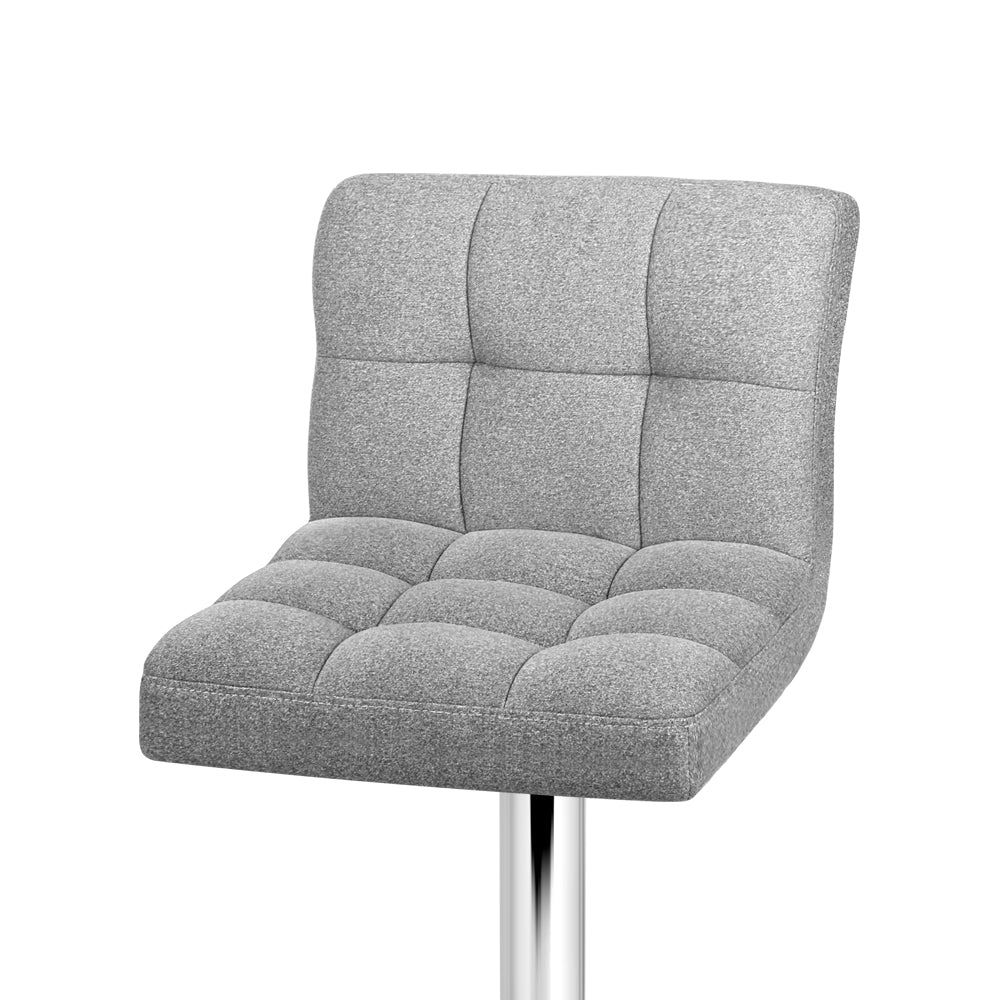 Bar Stools - Noel Fabric Bar Stool Swivel (Set Of 2) Grey