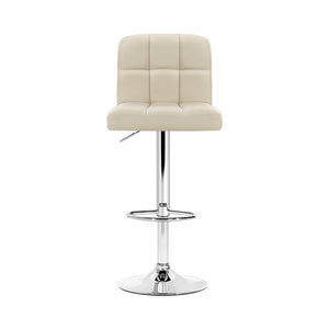 Bar Stools - Noel Leather Bar Stool Swivel (Set Of 2) Beige