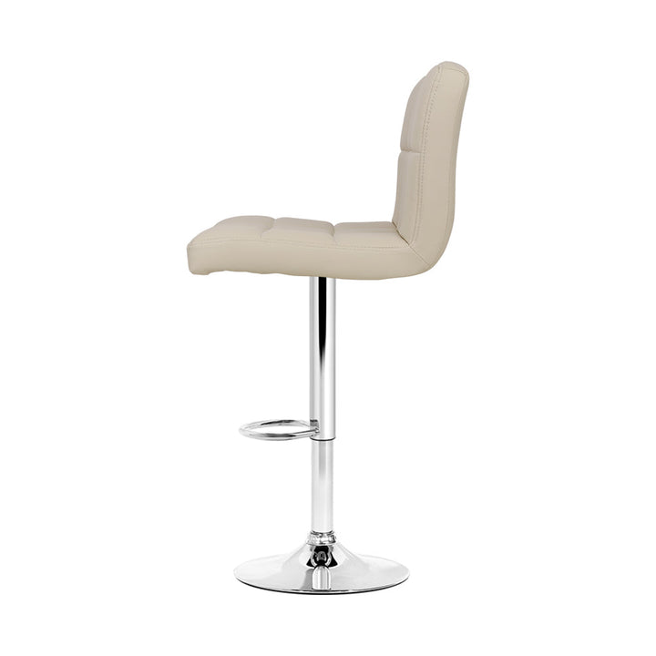 Bar Stools - Noel Leather Bar Stool Swivel (Set Of 2) Beige