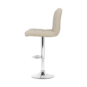 Bar Stools - Noel Leather Bar Stool Swivel (Set Of 2) Beige