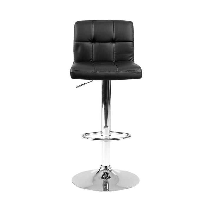 Bar Stools - Noel Leather Bar Stool Swivel (Set Of 2) Black