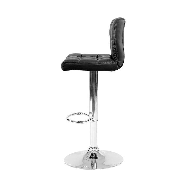 Bar Stools - Noel Leather Bar Stool Swivel (Set Of 2) Black