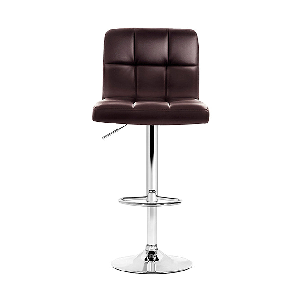 Bar Stools - Noel Leather Bar Stool Swivel (Set Of 2) Chocolate