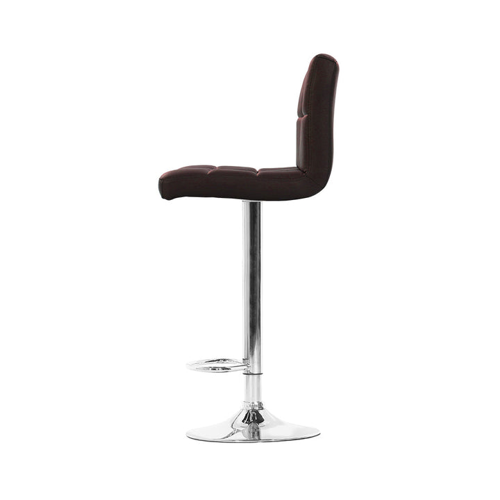 Bar Stools - Noel Leather Bar Stool Swivel (Set Of 2) Chocolate