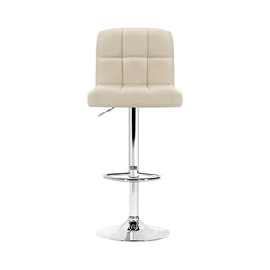 Bar Stools - Noel Leather Bar Stool Swivel (Set Of 4) Beige