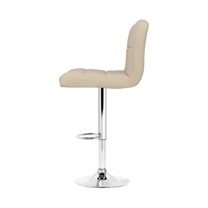 Bar Stools - Noel Leather Bar Stool Swivel (Set Of 4) Beige