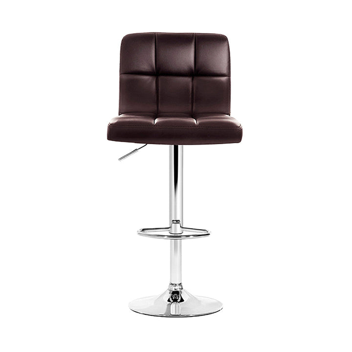 Bar Stools - Noel Leather Bar Stool Swivel (Set Of 4) Chocolate