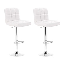Load image into Gallery viewer, Bar Stools - Noel Set Of 2 Leather Gas Lift Swivel Kitchen Bar Stool White