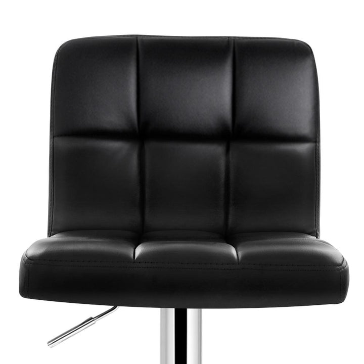 Bar Stools - Noel Set Of 4 Leather Gas Lift Swivel Kitchen Bar Stool Black