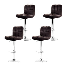 Load image into Gallery viewer, Bar Stools - Noel Set Of 4 Leather Gas Lift Swivel Kitchen Bar Stool Brown