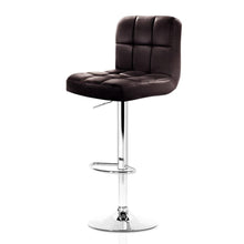 Load image into Gallery viewer, Bar Stools - Noel Set Of 4 Leather Gas Lift Swivel Kitchen Bar Stool Brown