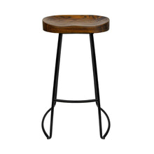 Load image into Gallery viewer, Bar Stools - Parker Industrial Bar Stool Wooden Backless (Set Of 2) Dark Wood 65cm