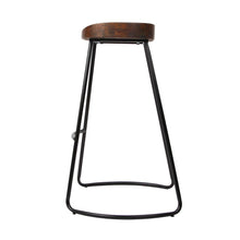 Load image into Gallery viewer, Bar Stools - Parker Industrial Bar Stool Wooden Backless (Set Of 2) Dark Wood 75cm