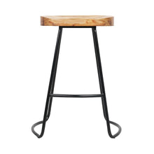 Load image into Gallery viewer, Bar Stools - Parker Industrial Bar Stool Wooden Backless (Set Of 2) Wood 65cm