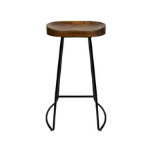 Load image into Gallery viewer, Bar Stools - Parker Industrial Bar Stool Wooden Backless (Set Of 4) Dark Wood 65cm