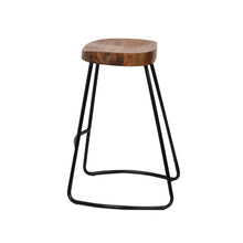 Load image into Gallery viewer, Bar Stools - Parker Industrial Bar Stool Wooden Backless (Set Of 4) Dark Wood 65cm