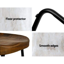 Load image into Gallery viewer, Bar Stools - Parker Set Of 4 Industrial Wooden Backless Kitchen Bar Stool Dark Wood 65cm