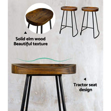 Load image into Gallery viewer, Bar Stools - Parker Set Of 4 Industrial Wooden Backless Kitchen Bar Stool Dark Wood 65cm
