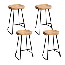 Load image into Gallery viewer, Bar Stools - Parker Set Of 4 Industrial Wooden Backless Kitchen Bar Stool Natural Wood 65cm