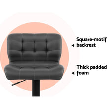 Load image into Gallery viewer, Bar Stools - Promus Set Of 2 Leather Gas Lift Kitchen Bar Stool Grey