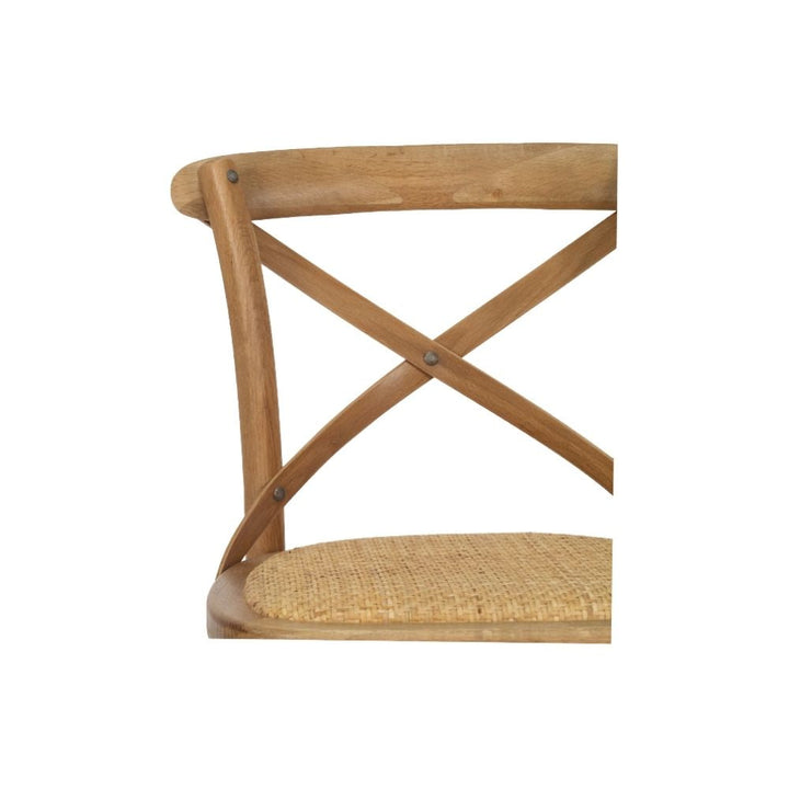 Bar Stools - Provincial Cross Back Counter Stool Natural Oak 65cm