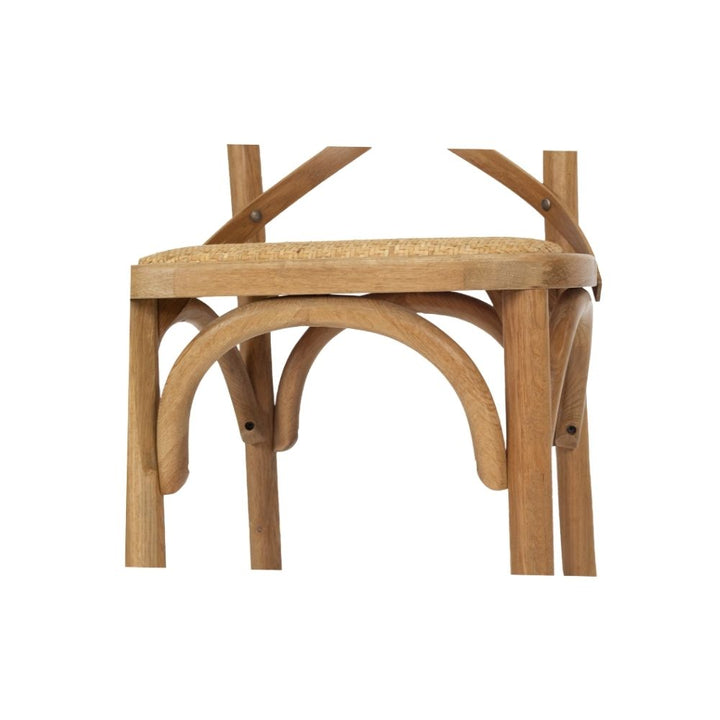 Bar Stools - Provincial Cross Back Counter Stool Natural Oak 65cm