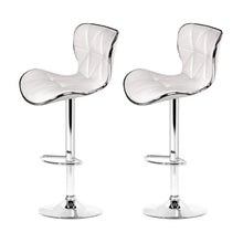 Load image into Gallery viewer, Bar Stools - Ruby Set Of 2 Leather Gas Lift Swivel Kitchen Bar Stool White