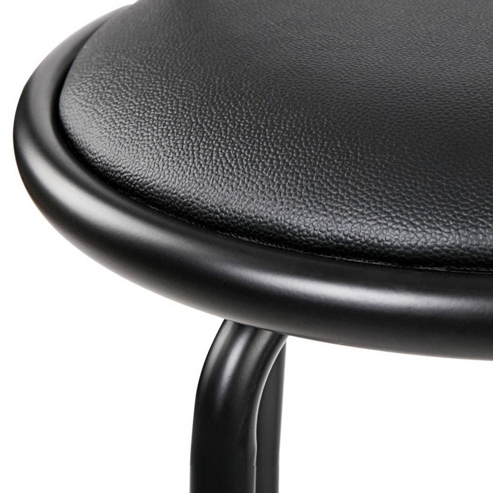 Bar Stools - Scarlet Set Of 2 Leather Swivel Kitchen Bar Stool Black 75cm