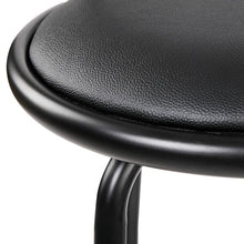 Load image into Gallery viewer, Bar Stools - Scarlet Set Of 2 Leather Swivel Kitchen Bar Stool Black 75cm