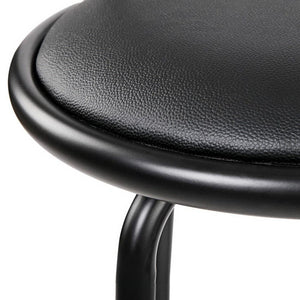 Bar Stools - Scarlet Set Of 2 Leather Swivel Kitchen Bar Stool Black 75cm