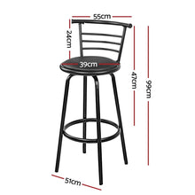 Load image into Gallery viewer, Bar Stools - Scarlet Set Of 4 Leather Swivel Kitchen Bar Stool Black 75cm