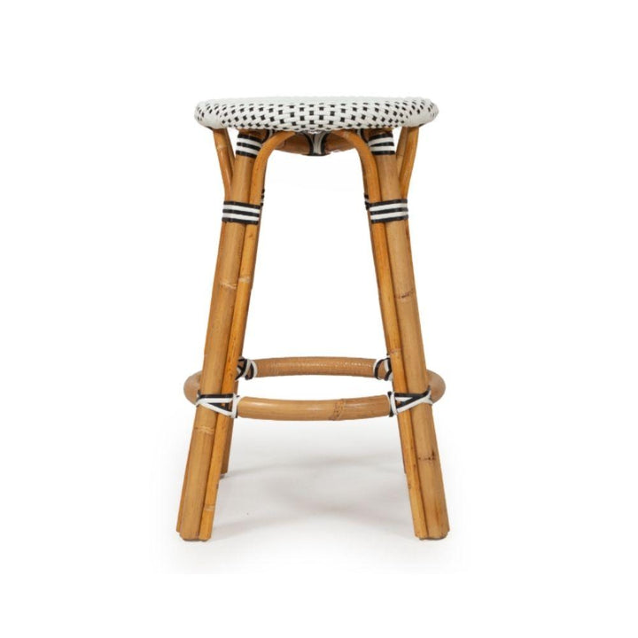 Bar Stools - Sorrento Rattan Bar Stool Backless Black 66cm