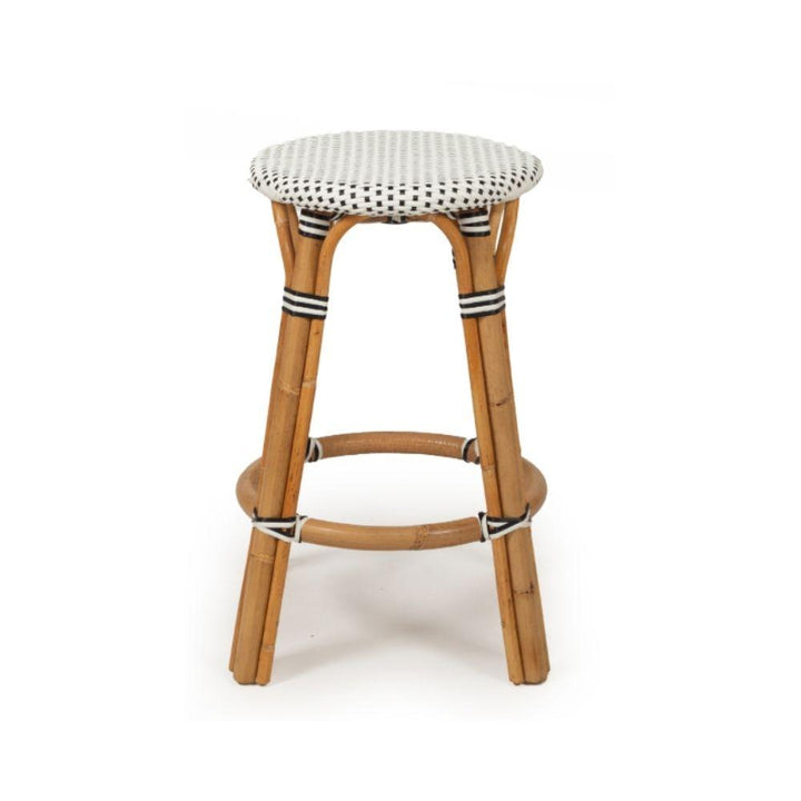 Bar Stools - Sorrento Rattan Bar Stool Backless Black 66cm