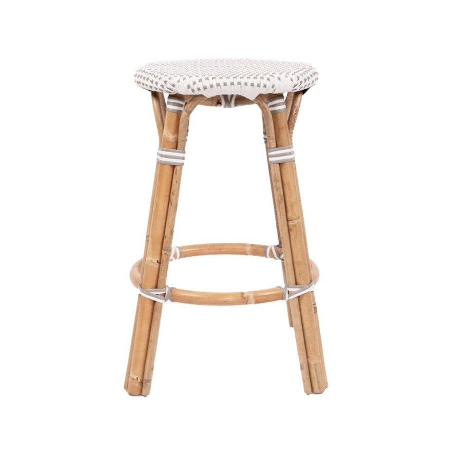 Bar Stools - Sorrento Rattan Bar Stool Backless Grey 66cm