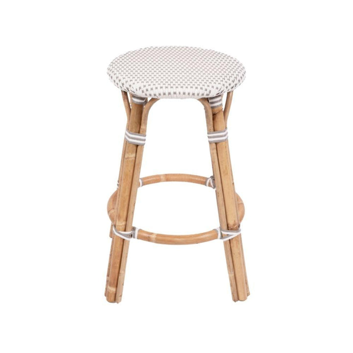 Bar Stools - Sorrento Rattan Bar Stool Backless Grey 66cm
