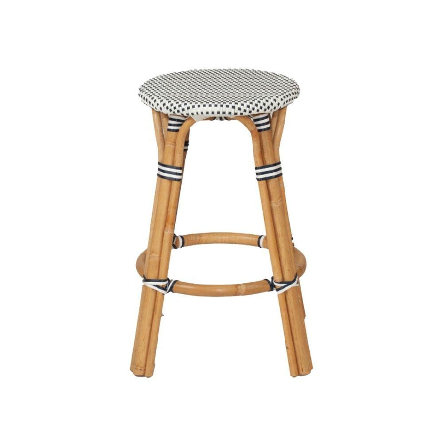 Bar Stools - Sorrento Rattan Bar Stool Backless Navy 66cm