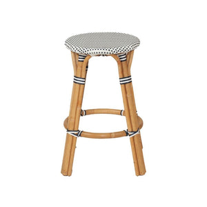 Bar Stools - Sorrento Rattan Bar Stool Backless Navy 66cm