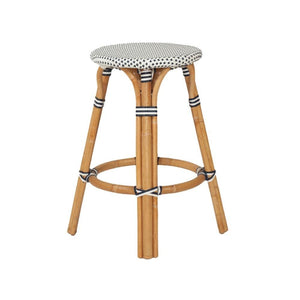 Bar Stools - Sorrento Rattan Bar Stool Backless Navy 66cm