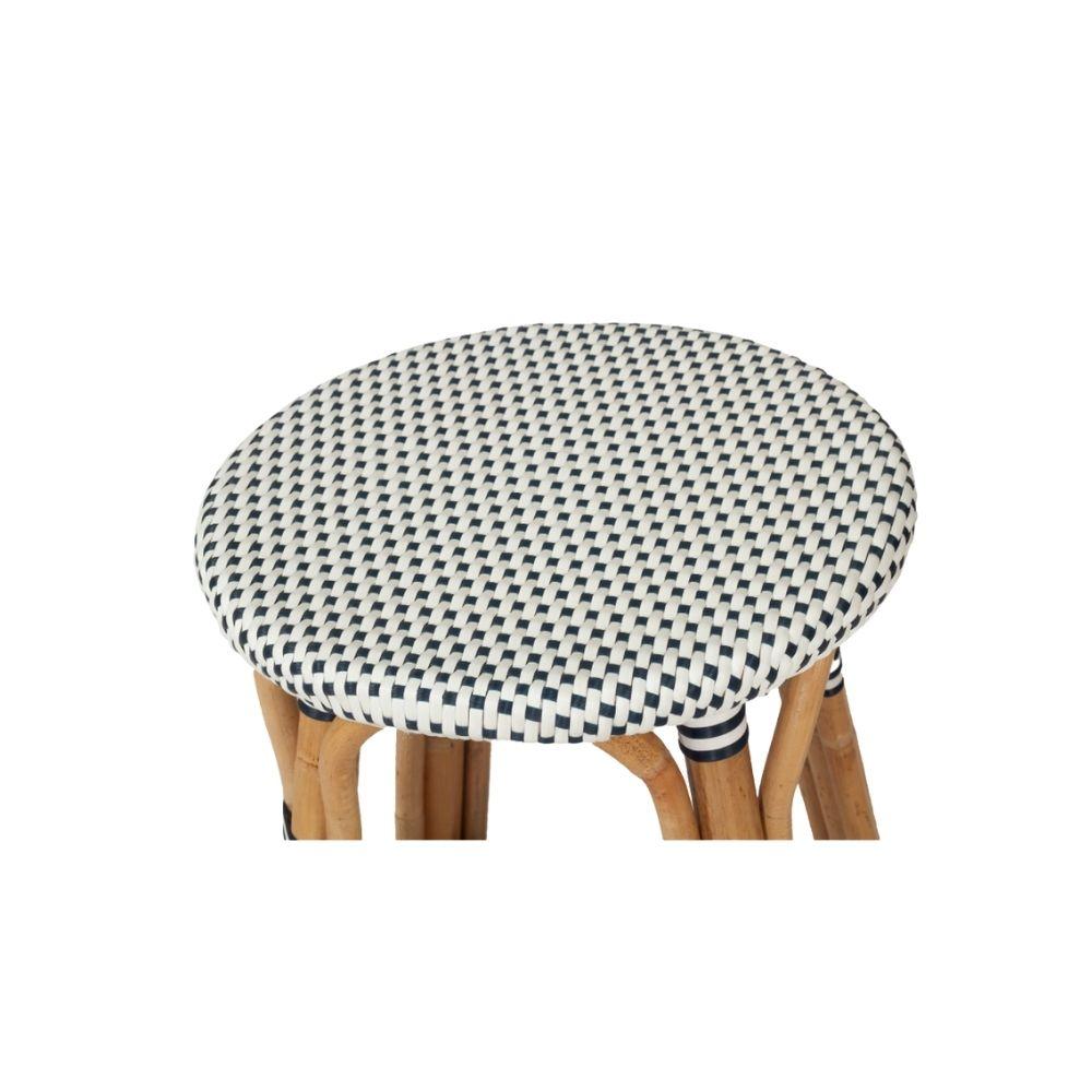 Bar Stools - Sorrento Rattan Bar Stool Backless Navy 66cm