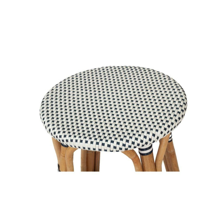 Bar Stools - Sorrento Rattan Bar Stool Backless Navy 66cm