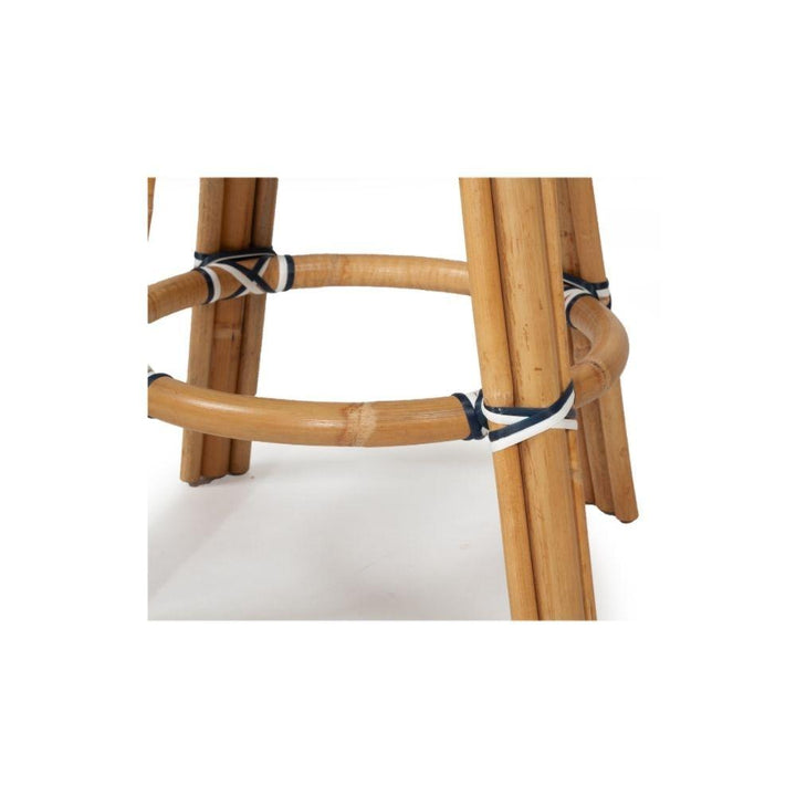 Bar Stools - Sorrento Rattan Bar Stool Backless Navy 66cm