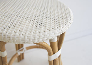 Bar Stools - Sorrento Rattan Bar Stool Backless White 66cm