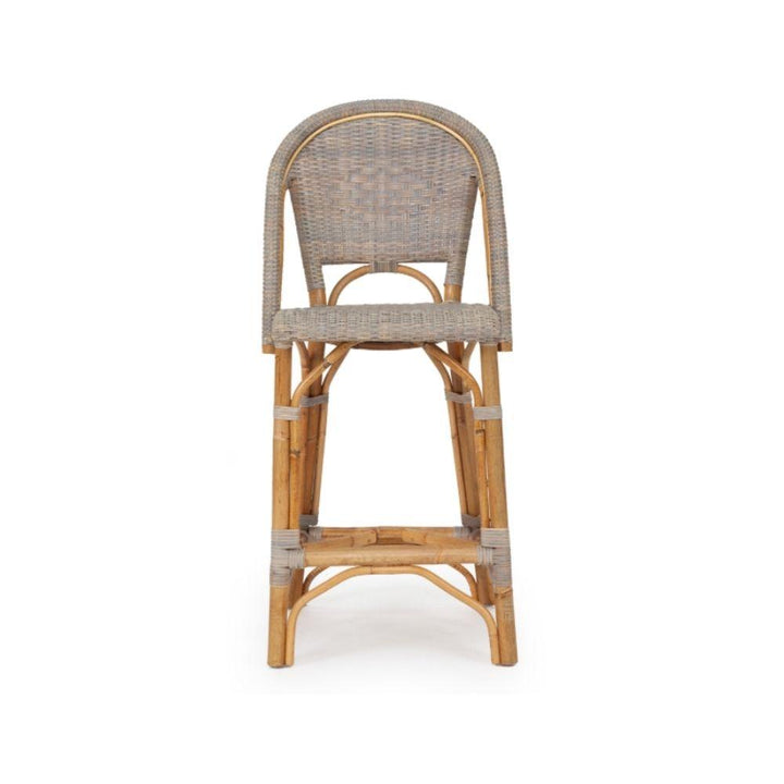 Bar Stools - Sorrento Rattan Bar Stool Washed Grey 67cm