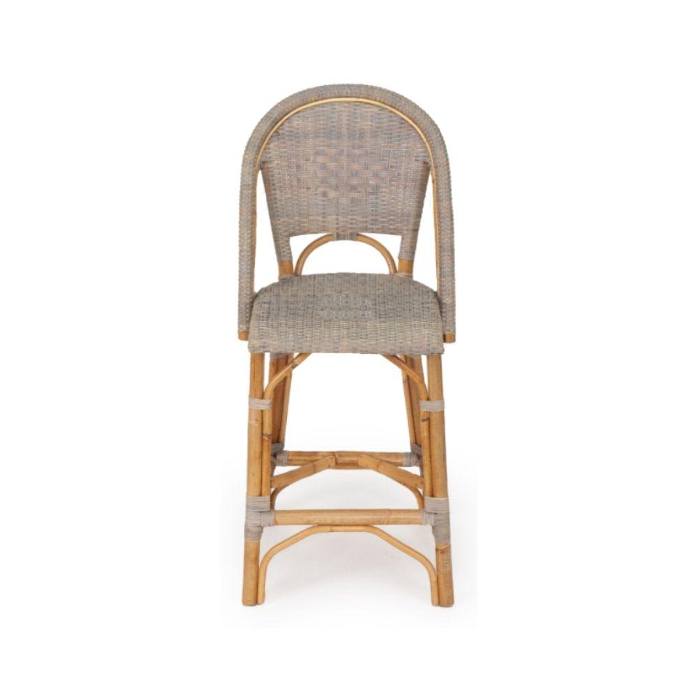 Bar Stools - Sorrento Rattan Bar Stool Washed Grey 67cm