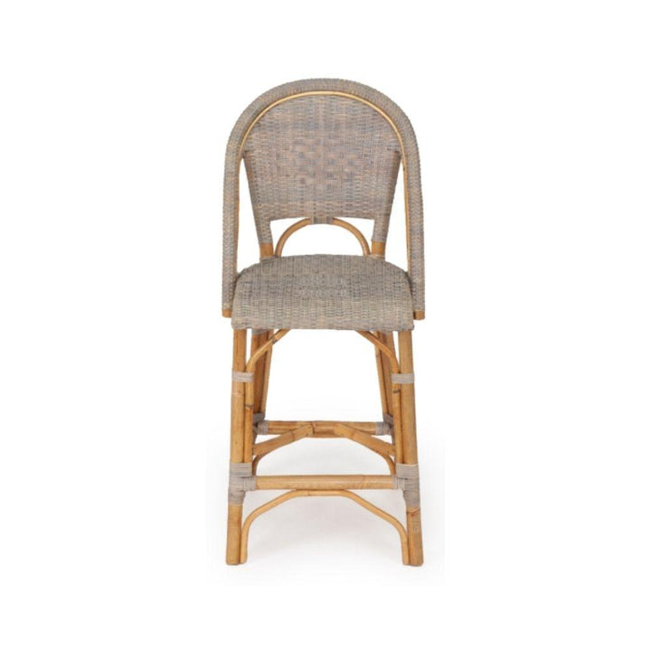 Bar Stools - Sorrento Rattan Bar Stool Washed Grey 67cm