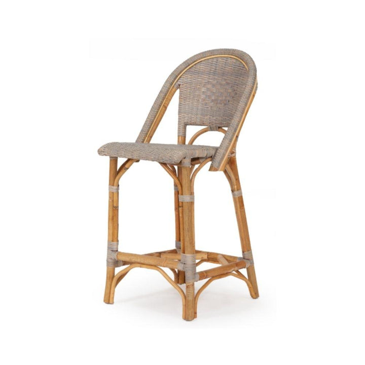 Bar Stools - Sorrento Rattan Bar Stool Washed Grey 67cm